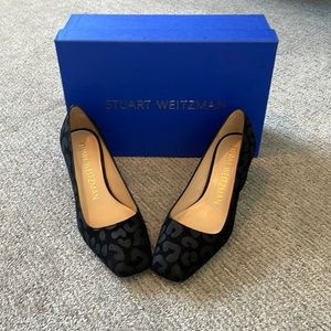 Stuart Weitzman black cheetah print -suede like. New and never worn